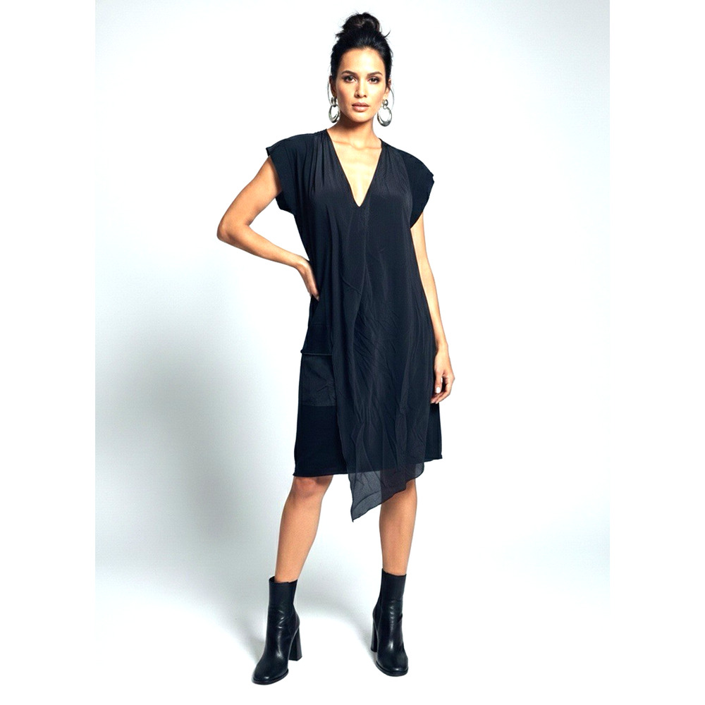 HIGH Use Everyday Couture Claire Campbell Wrap Dress Asymmetric Mixed Media M